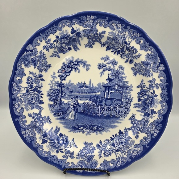 Spode Blue Room Other - Spode Blue Room The Rhinoceros House 10.5" Dinner Plate Blue White‎ England